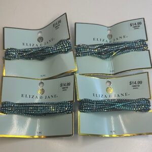 4 Eliza & Jane stretch bracelet sets Blue Beaded Bracelet Set